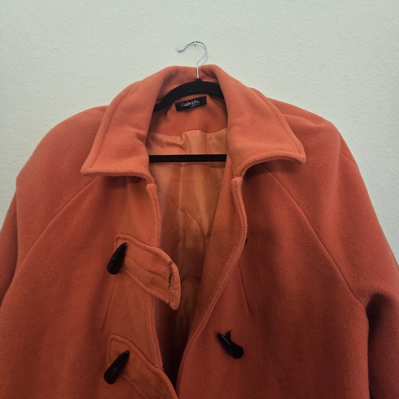 Chadwicks Bold Orange Pea Coat - Picture 3 of 11